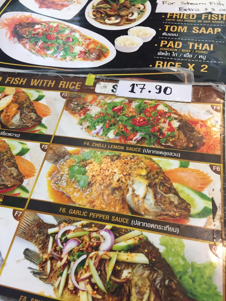 Menu, Yummy Thai Food