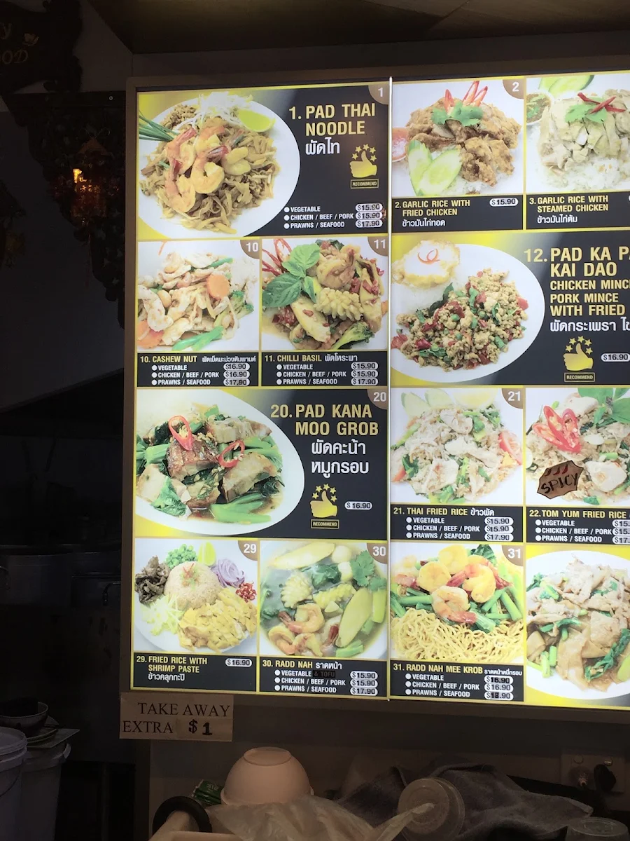 Menu, Yummy Thai Food