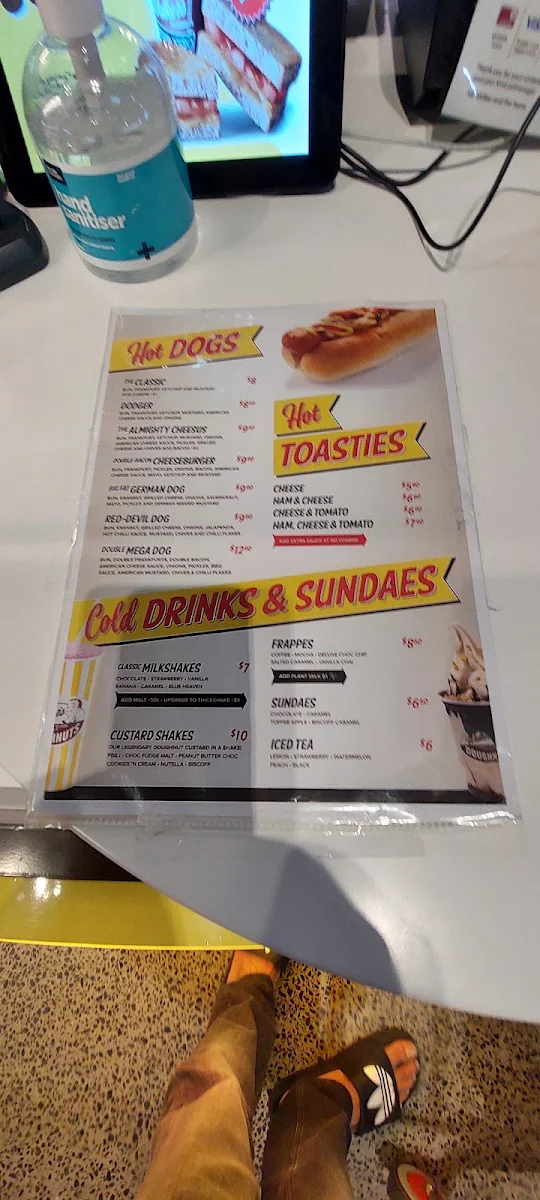 Menu, Walker's Doughnuts Hyperdome