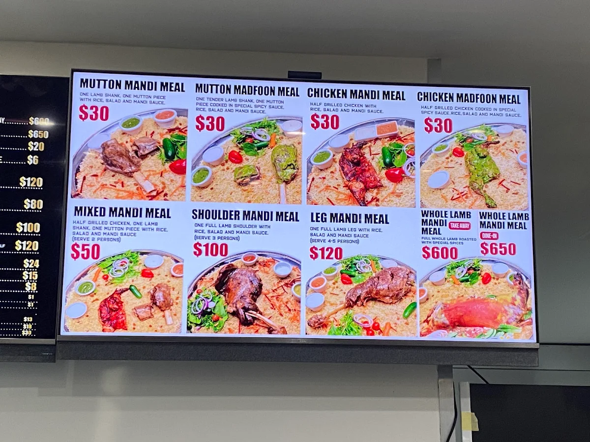 Menu, Mataam Al Mandi Surry Hills
