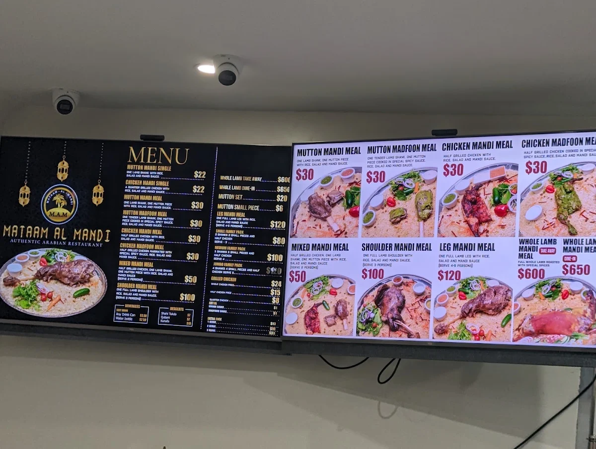 Menu, Mataam Al Mandi Surry Hills