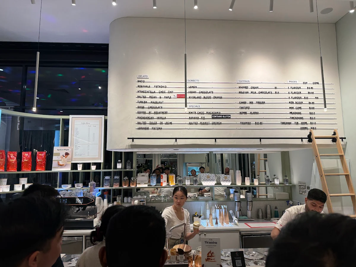 Menu, Bottega Gelateria