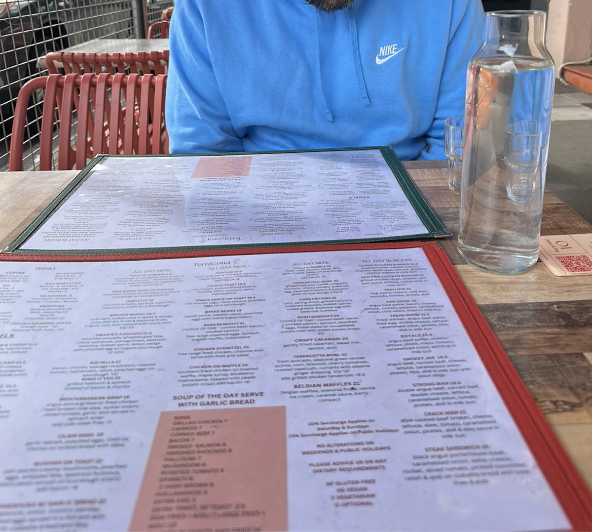 Menu, Terracotta Elsternwick