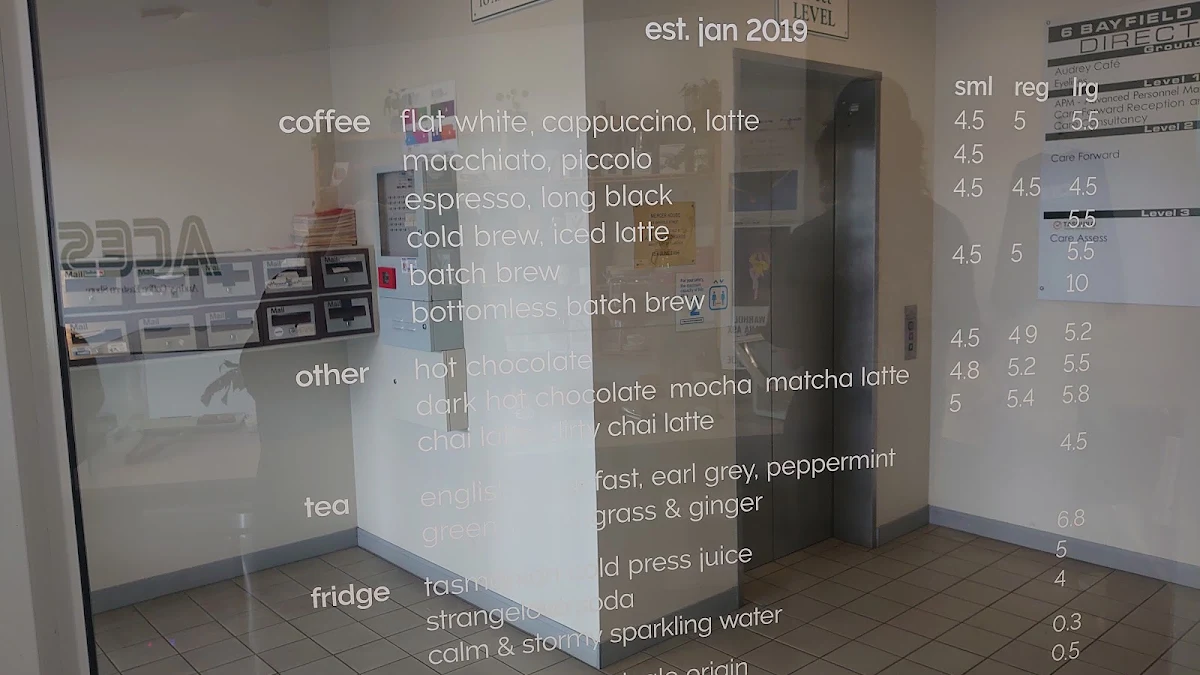 Menu, Audrey Coffee