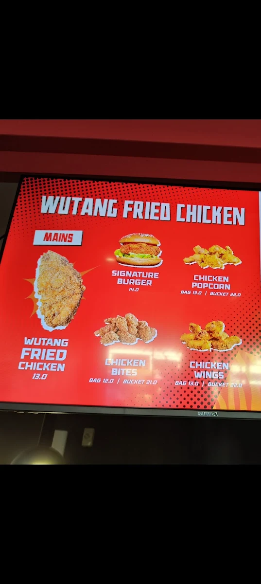 Menu, Wutang Fried Chicken Girrawheen