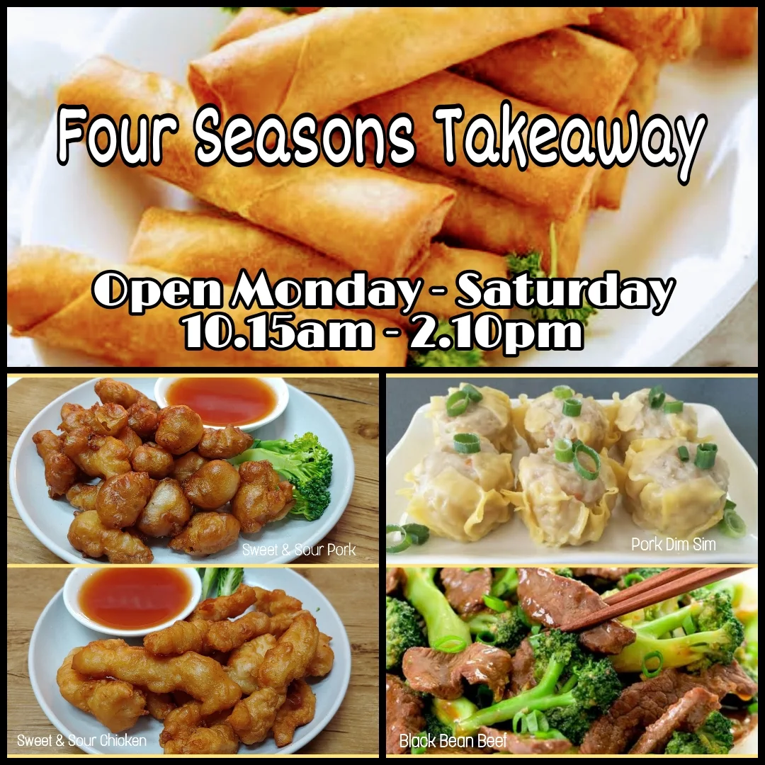 Menu, Four Seasons Take Away