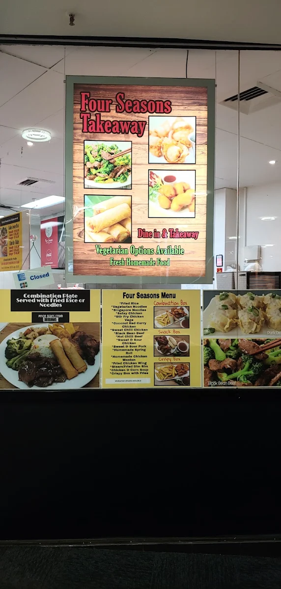 Menu, Four Seasons Take Away