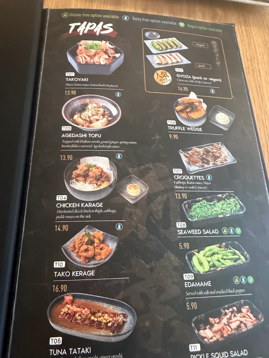 Menu, Izakaya Gin Claremont