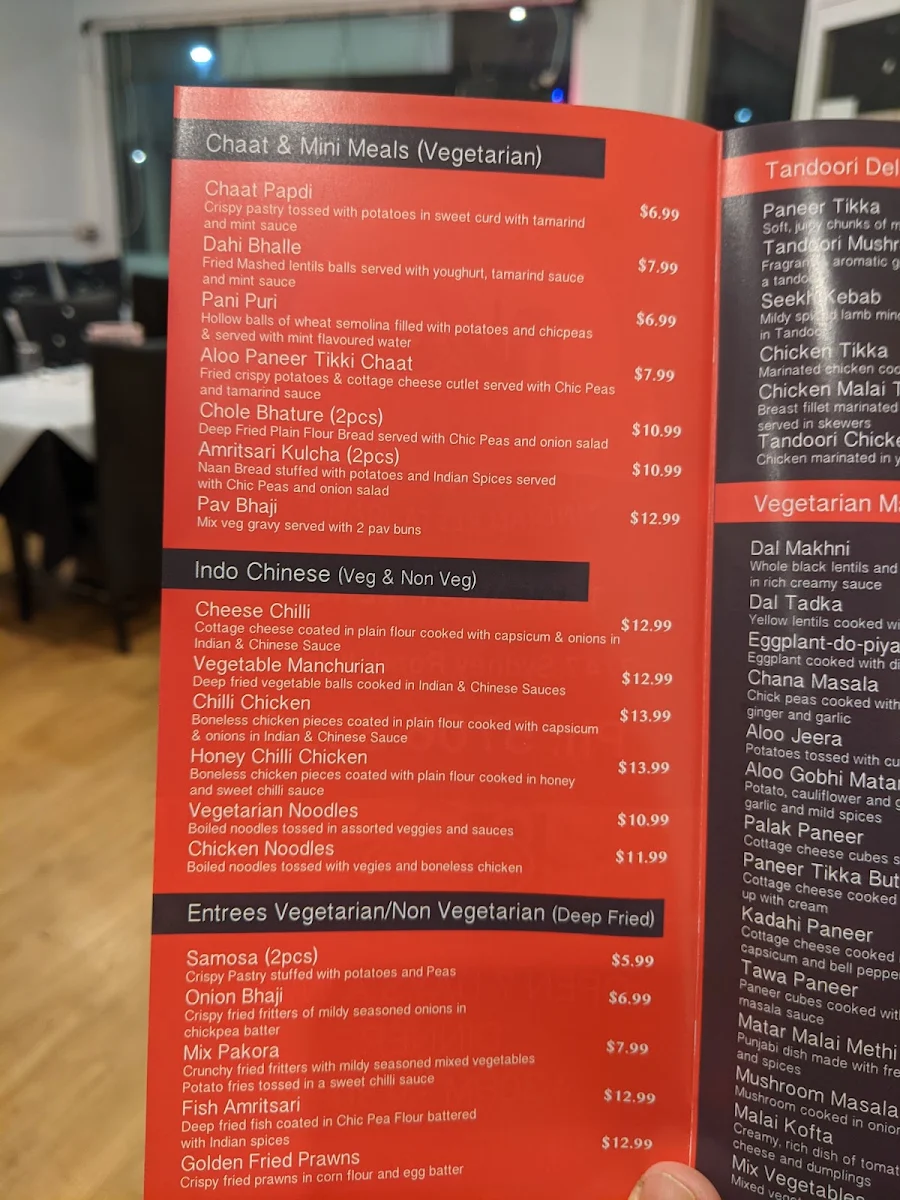 Menu, Delhi Diner Kilmore