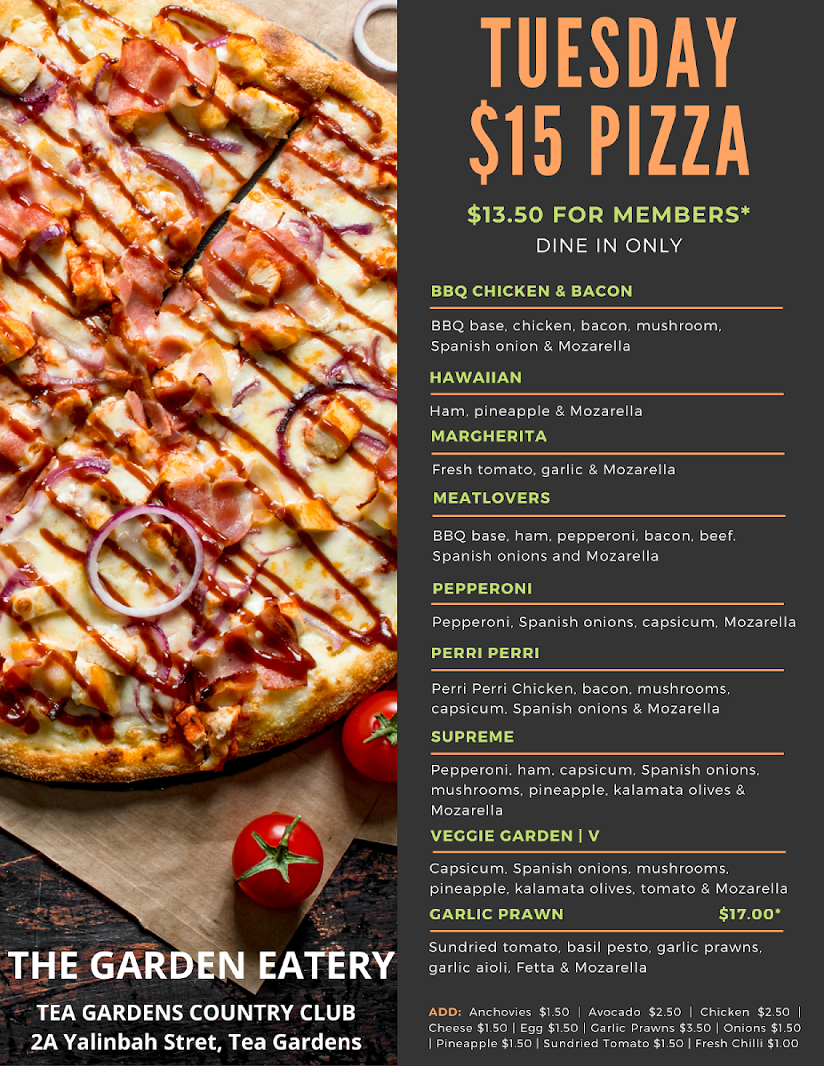 Menu, The Garden Eatery