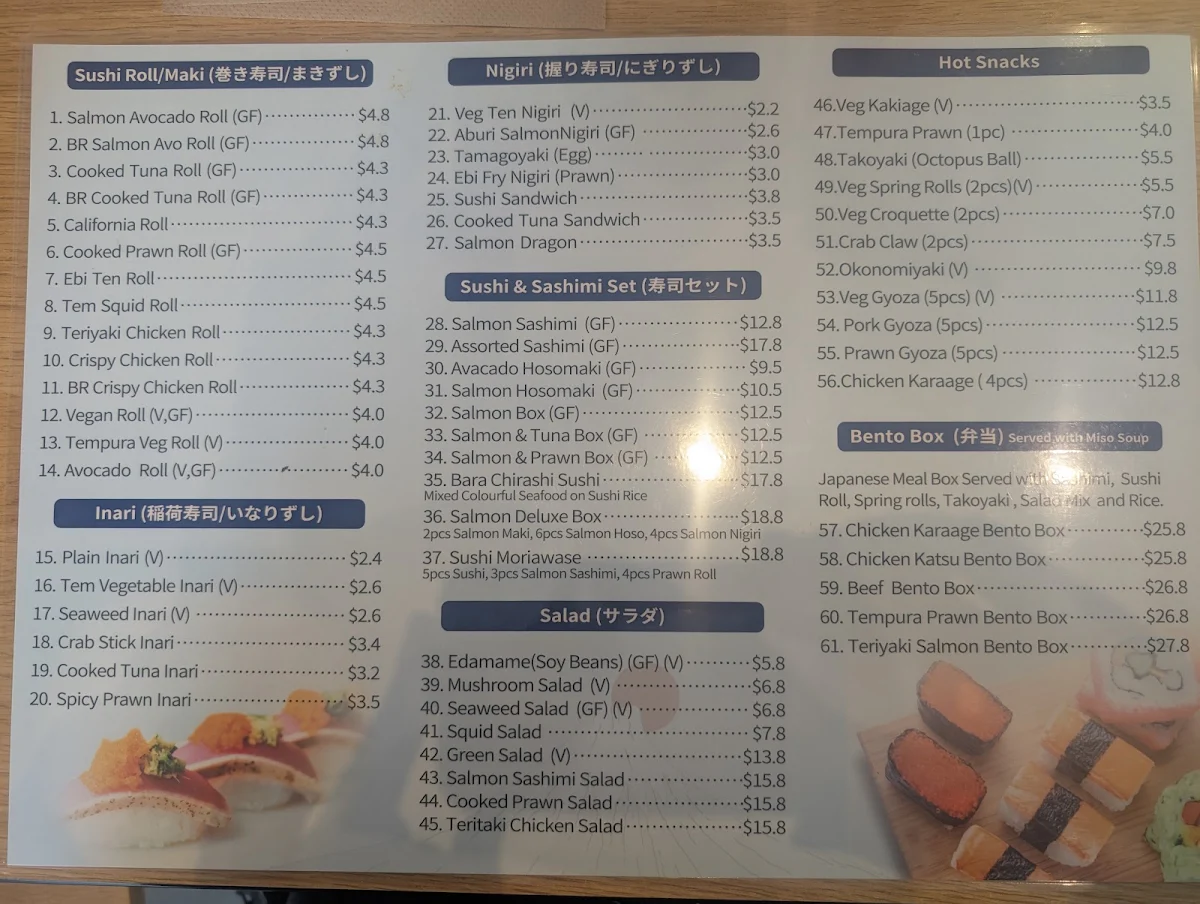 Menu, tatsu japanese cuisine