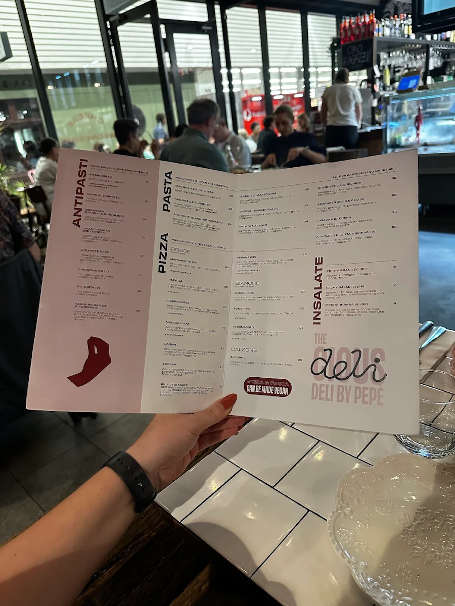 Menu, THE DELI BY PEPE ITALIA