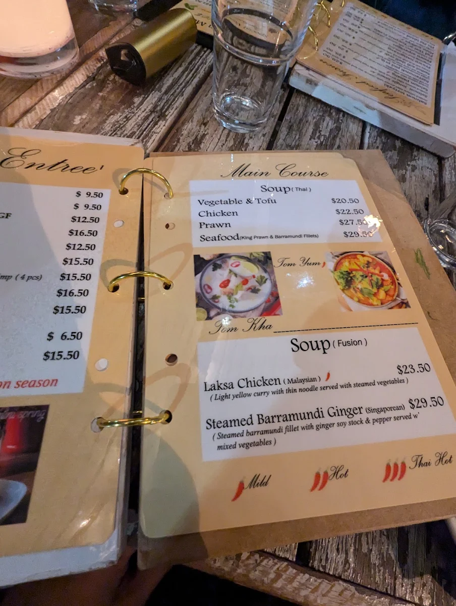 Menu, Thai Banyantree Coogee