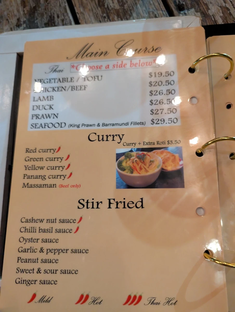 Menu, Thai Banyantree Coogee