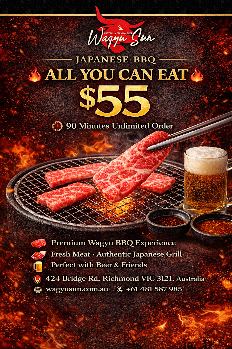 Menu, Wagyu Sun Japanese BBQ & Thai Grill Richmond