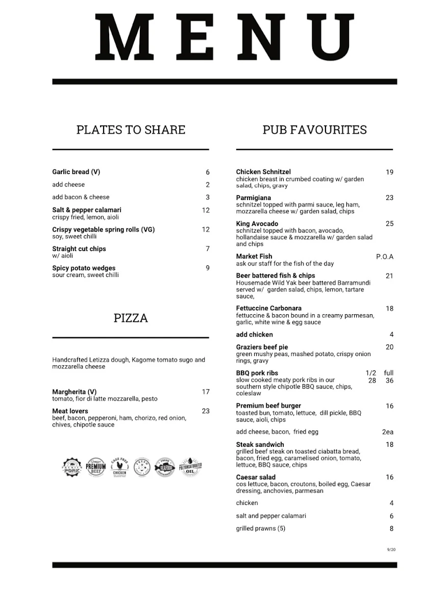 Menu, The Edinburgh Castle Hotel