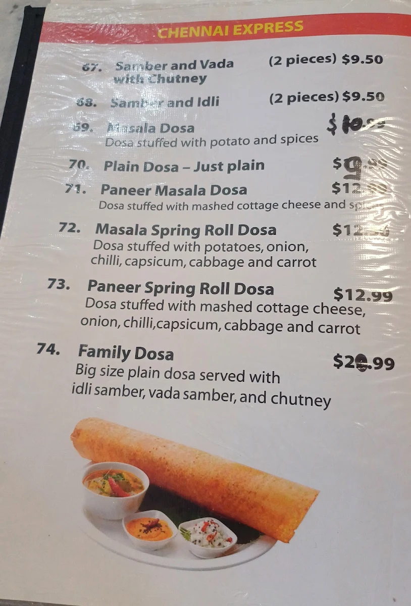 Menu, Taste of Jaipur
