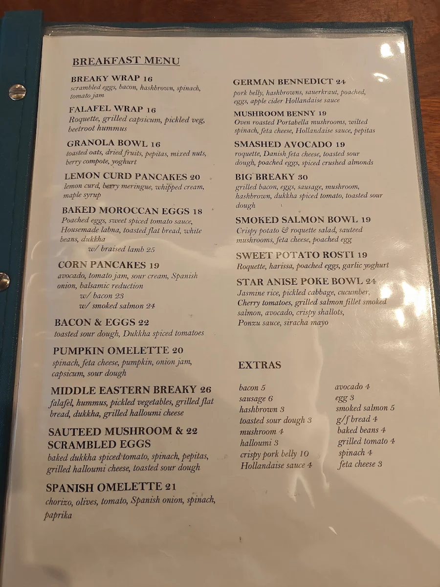 Menu, Star Anise Belmont