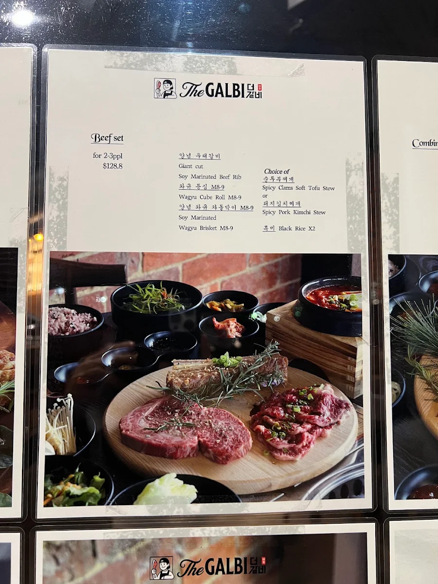 Menu, The Galbi BBQ - Glen Waverley