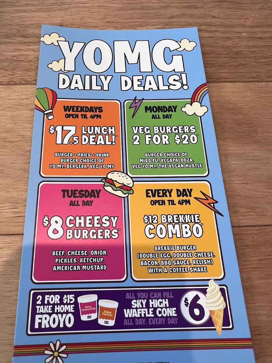 Menu, YOMG Pakenham