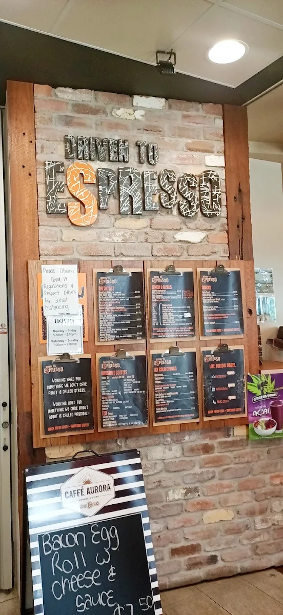 Menu, Driven to Espresso
