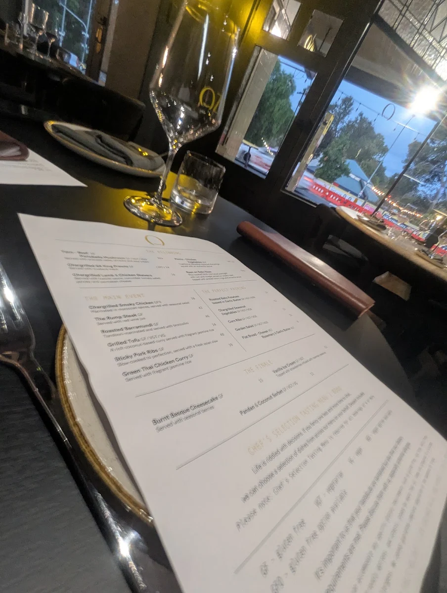 Menu, OZIN Restaurant