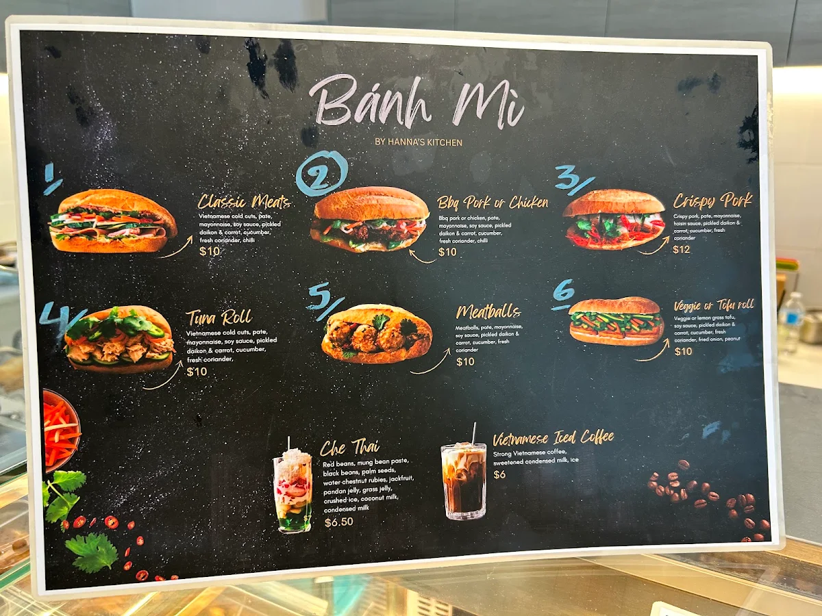 Menu, Hanna’s Kitchen