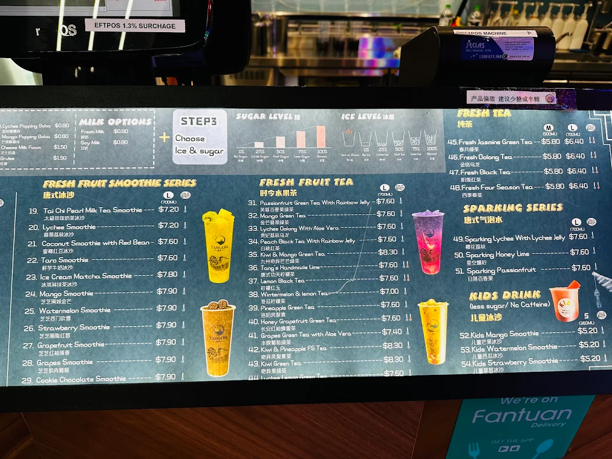 Menu, Tang Cha Westfield Garden City 唐茶