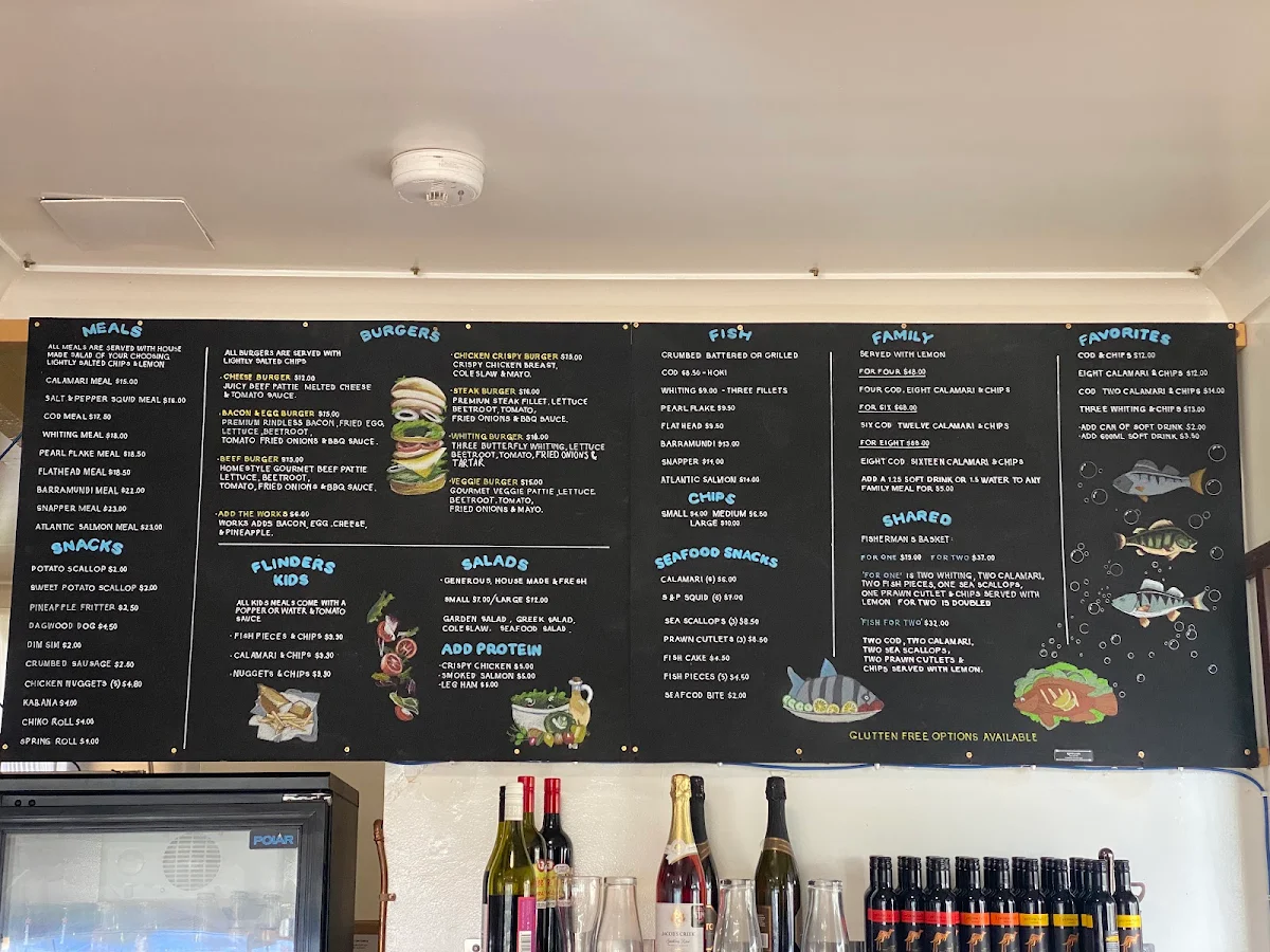 Menu, Flinders Seafood & Bar