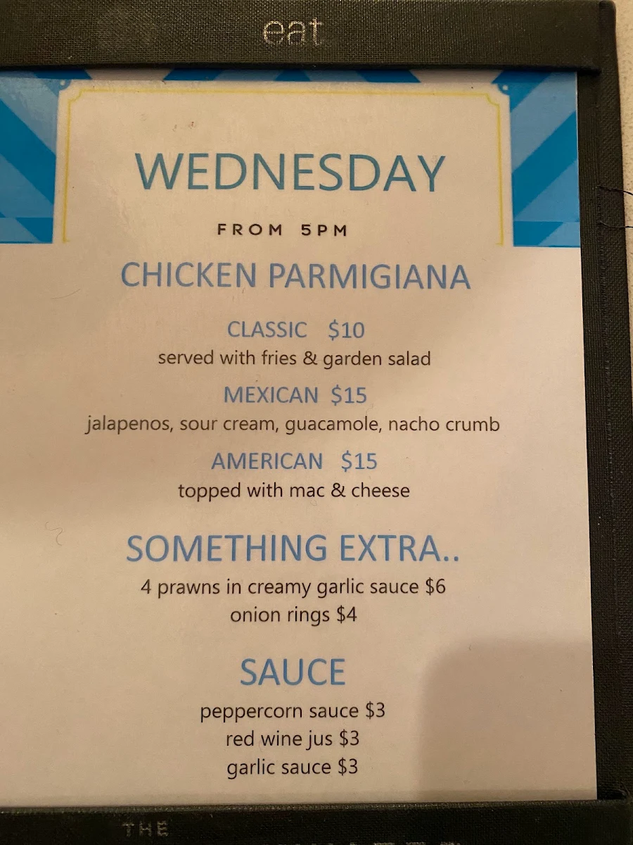 Menu, The Breakwater