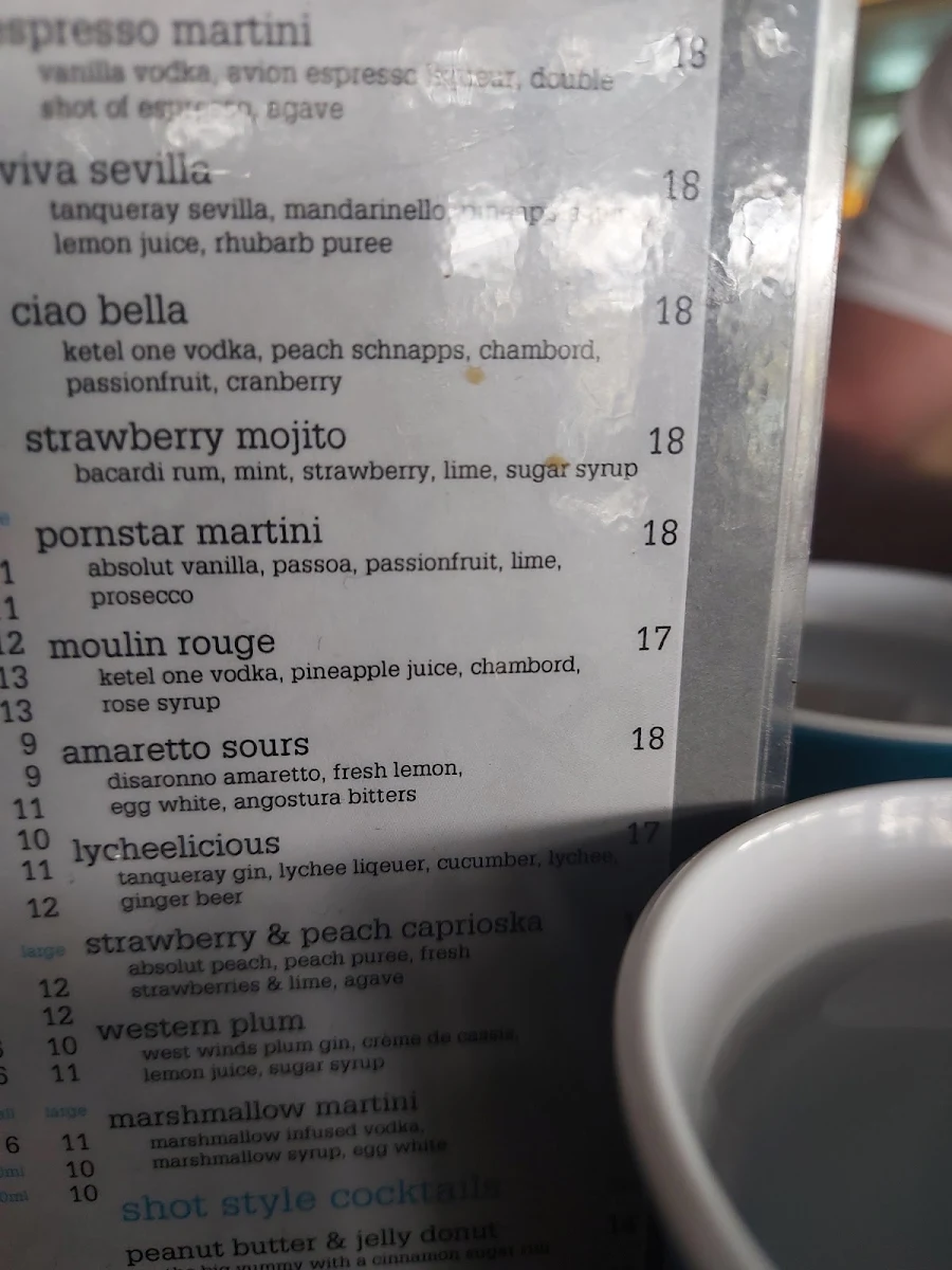 Menu, The Breakwater