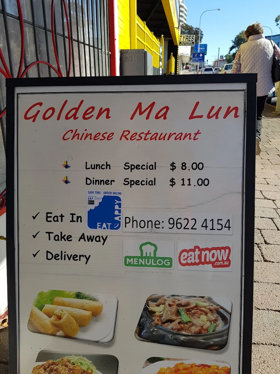 Menu, Golden Ma Lun Restaurant