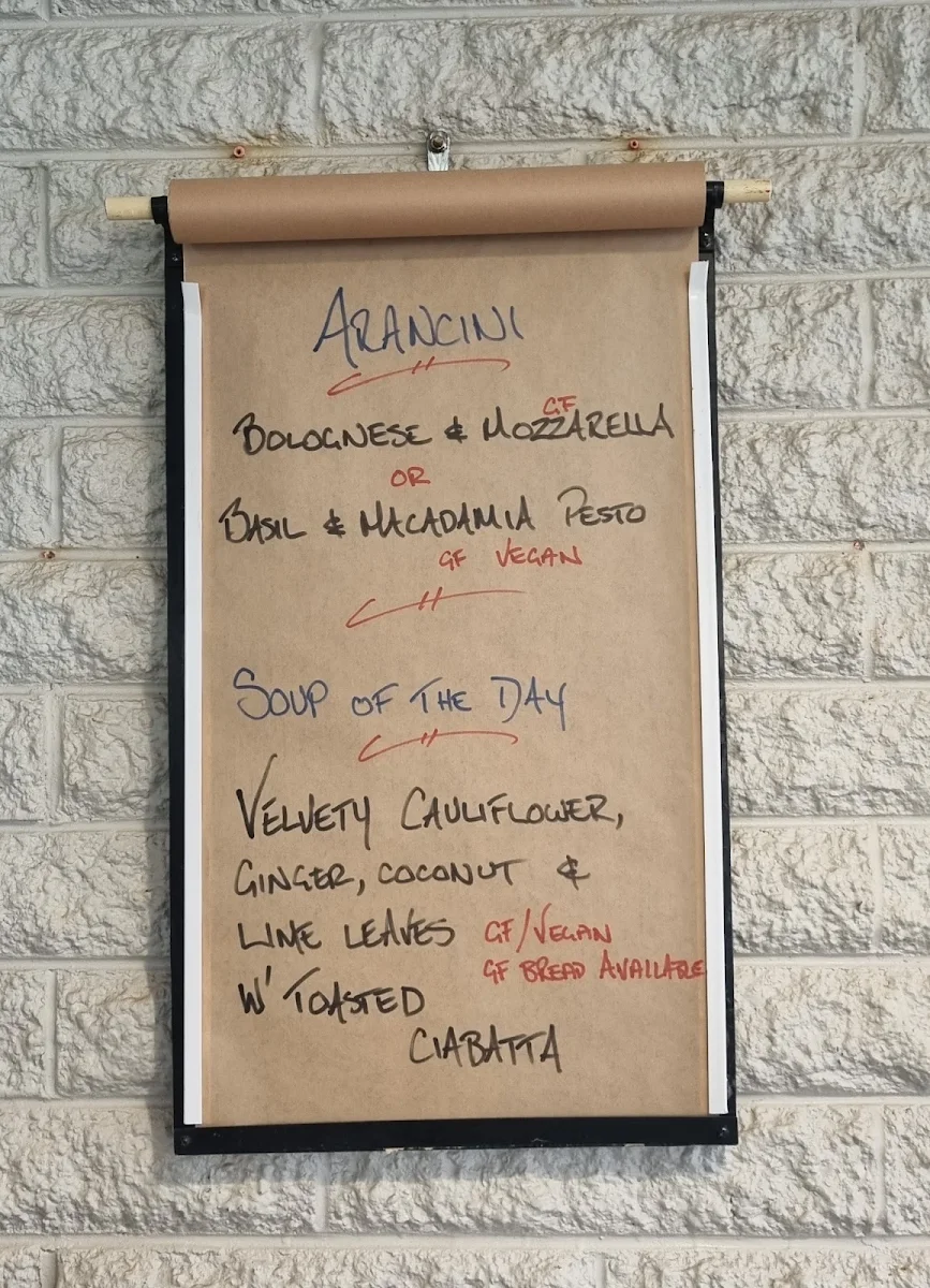 Menu, Hanging Rock Cafe