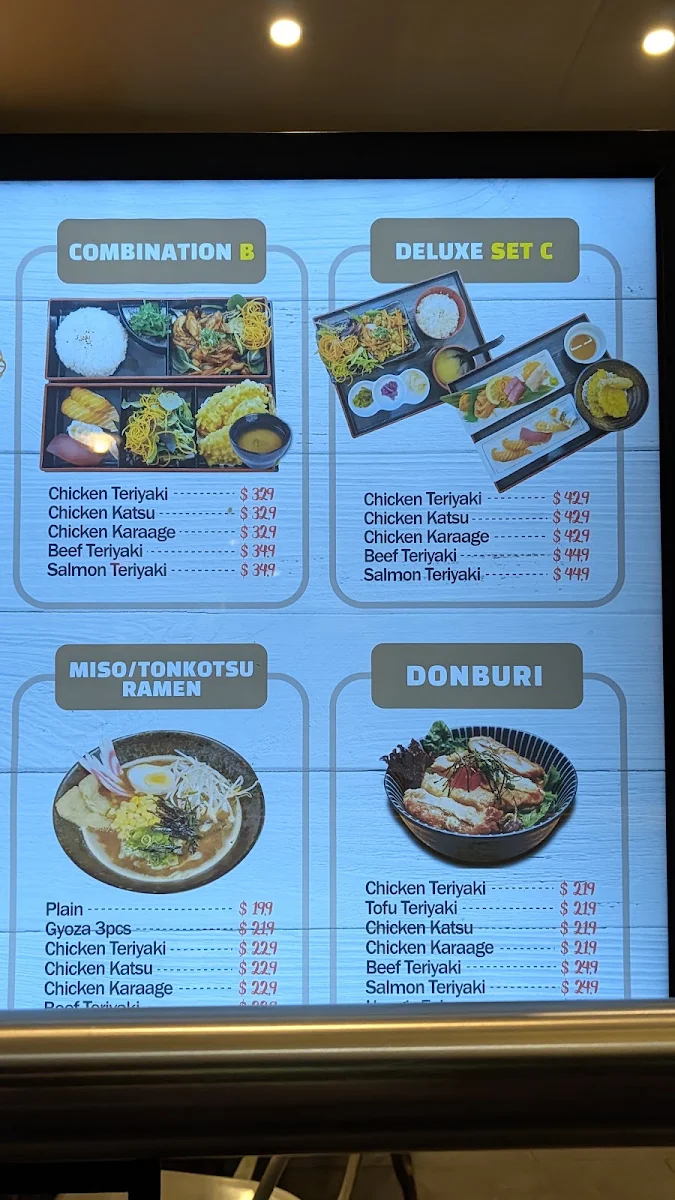 Menu, Sushi Maru