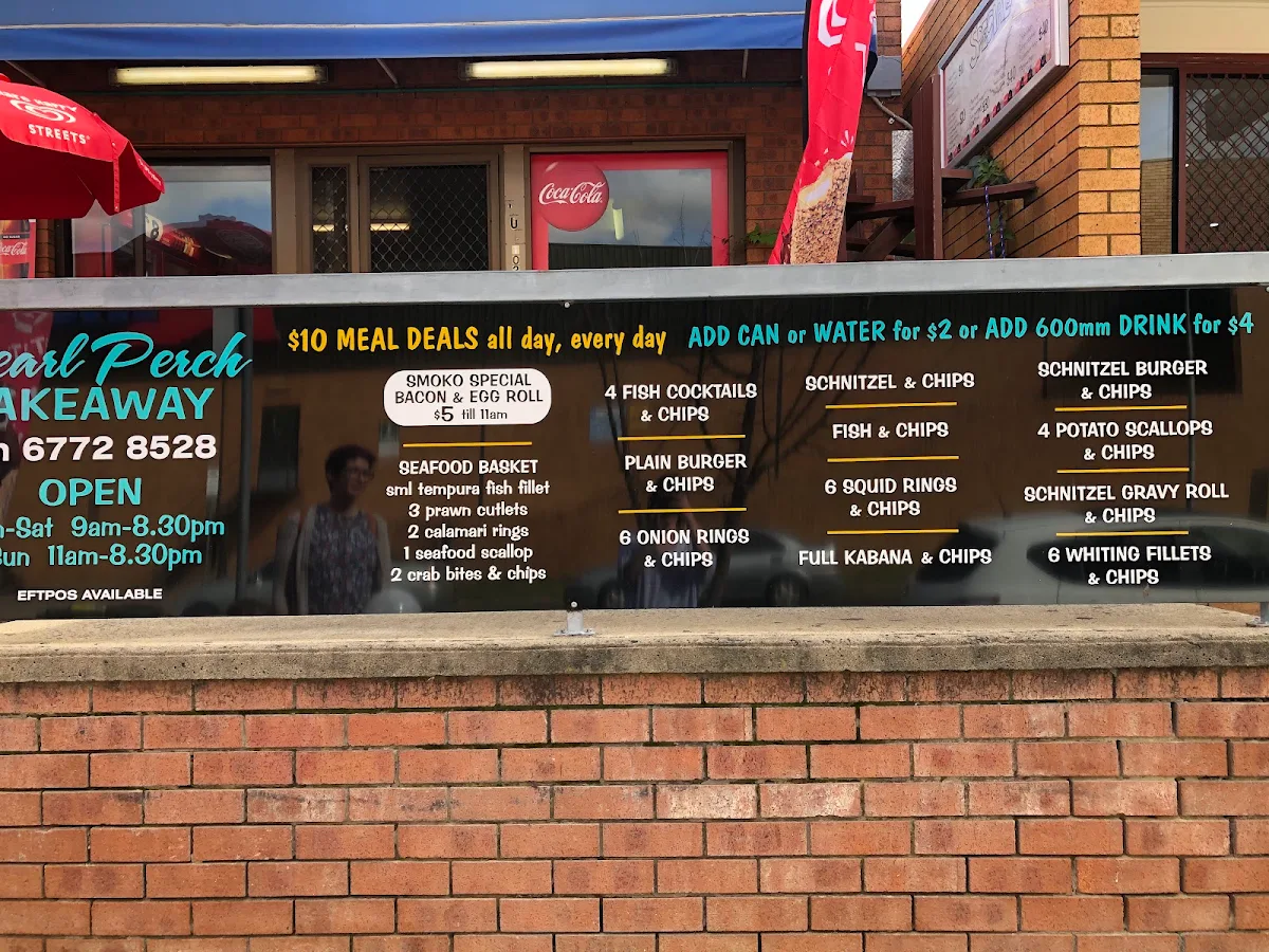 Menu, Pearl Perch Takeaway