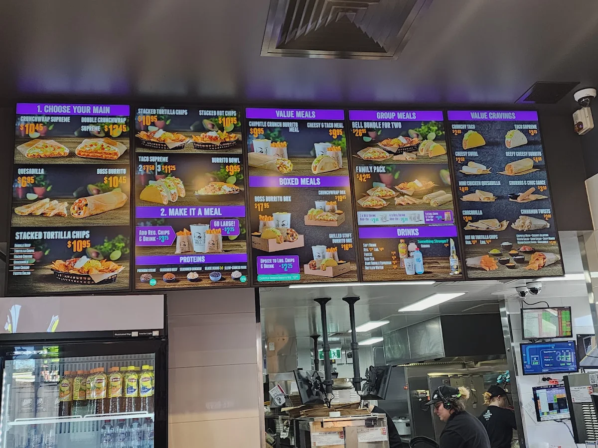 Menu, Taco Bell Coomera South