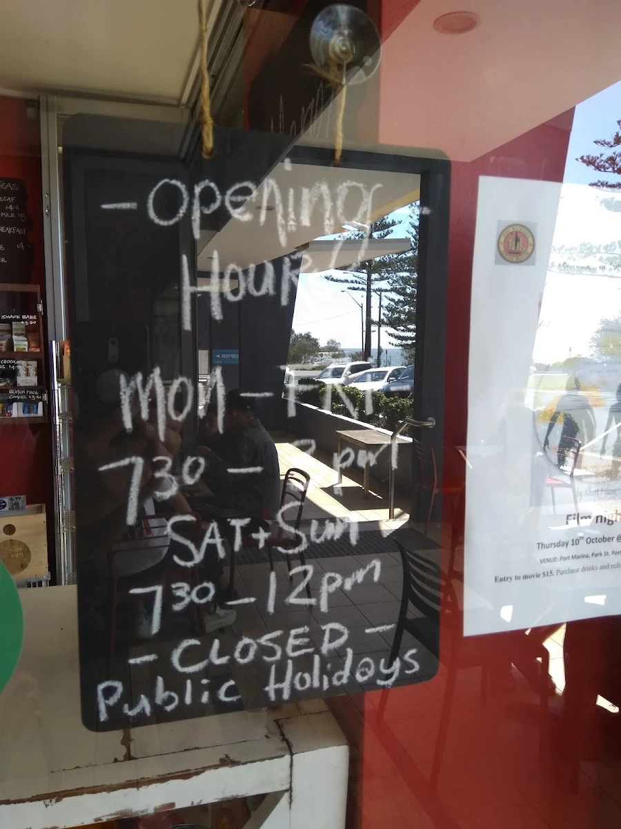 Menu, Milkbar Townbeach