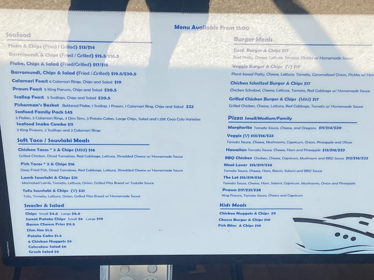Menu, Fusion Space Café and Restaurant