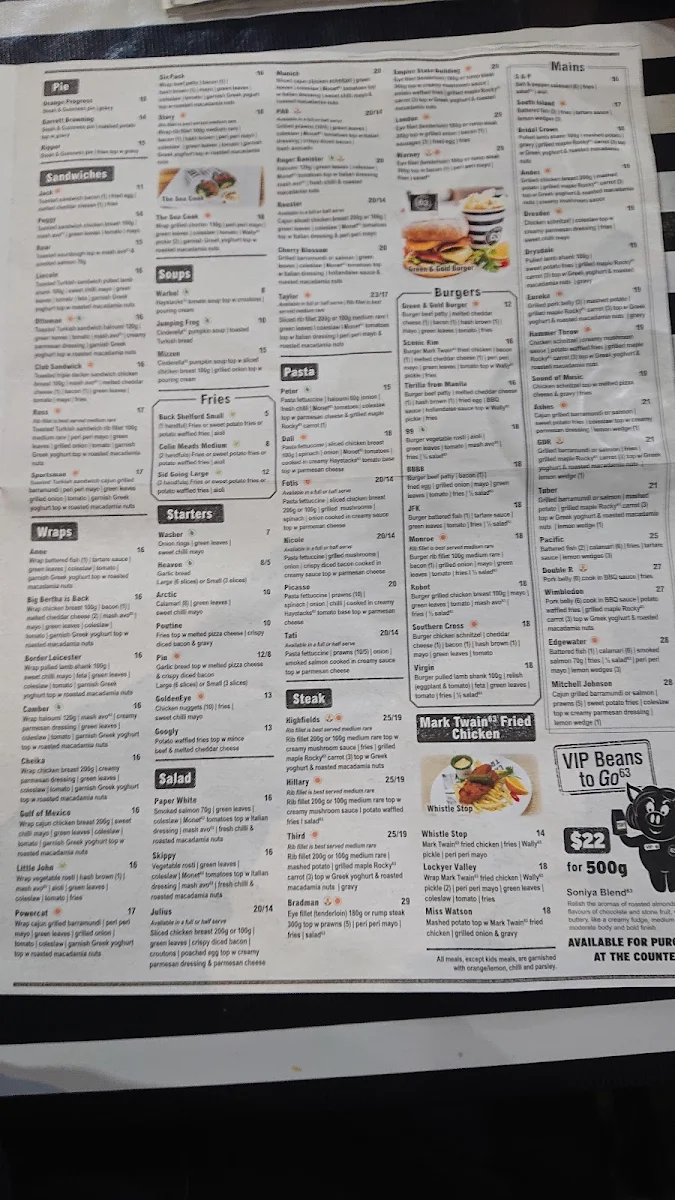 Menu, Cafe63 Nundah