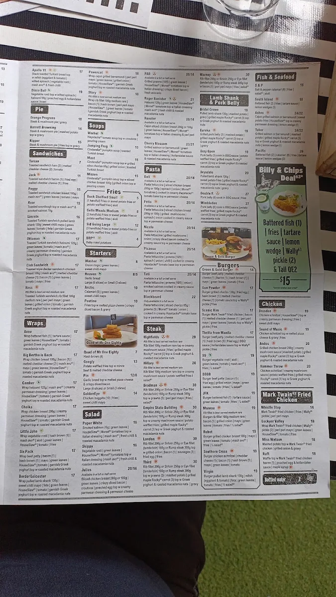 Menu, Cafe63 Nundah