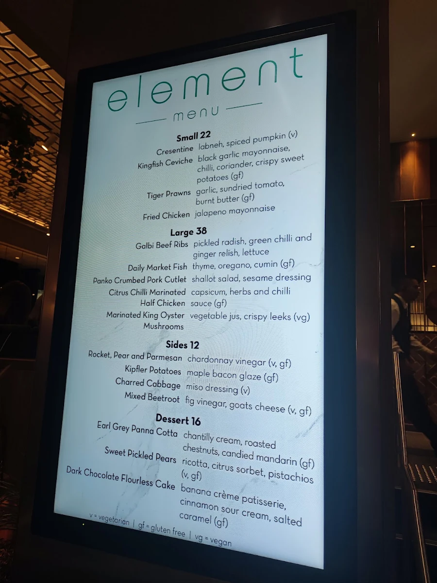 Menu, Element