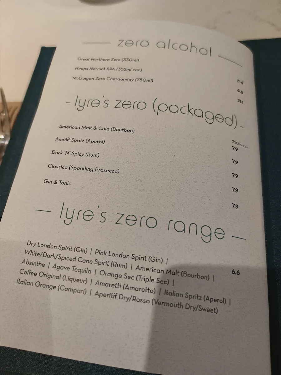 Menu, Element