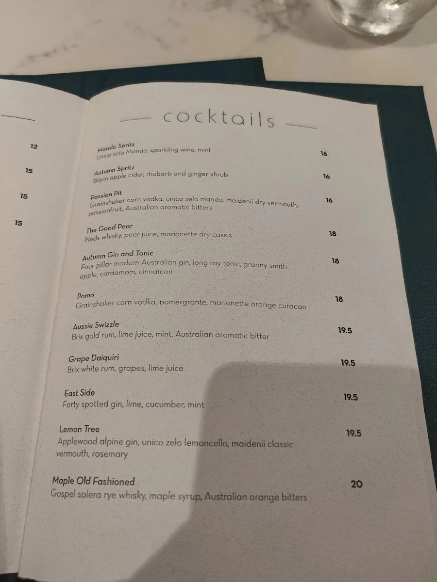 Menu, Element