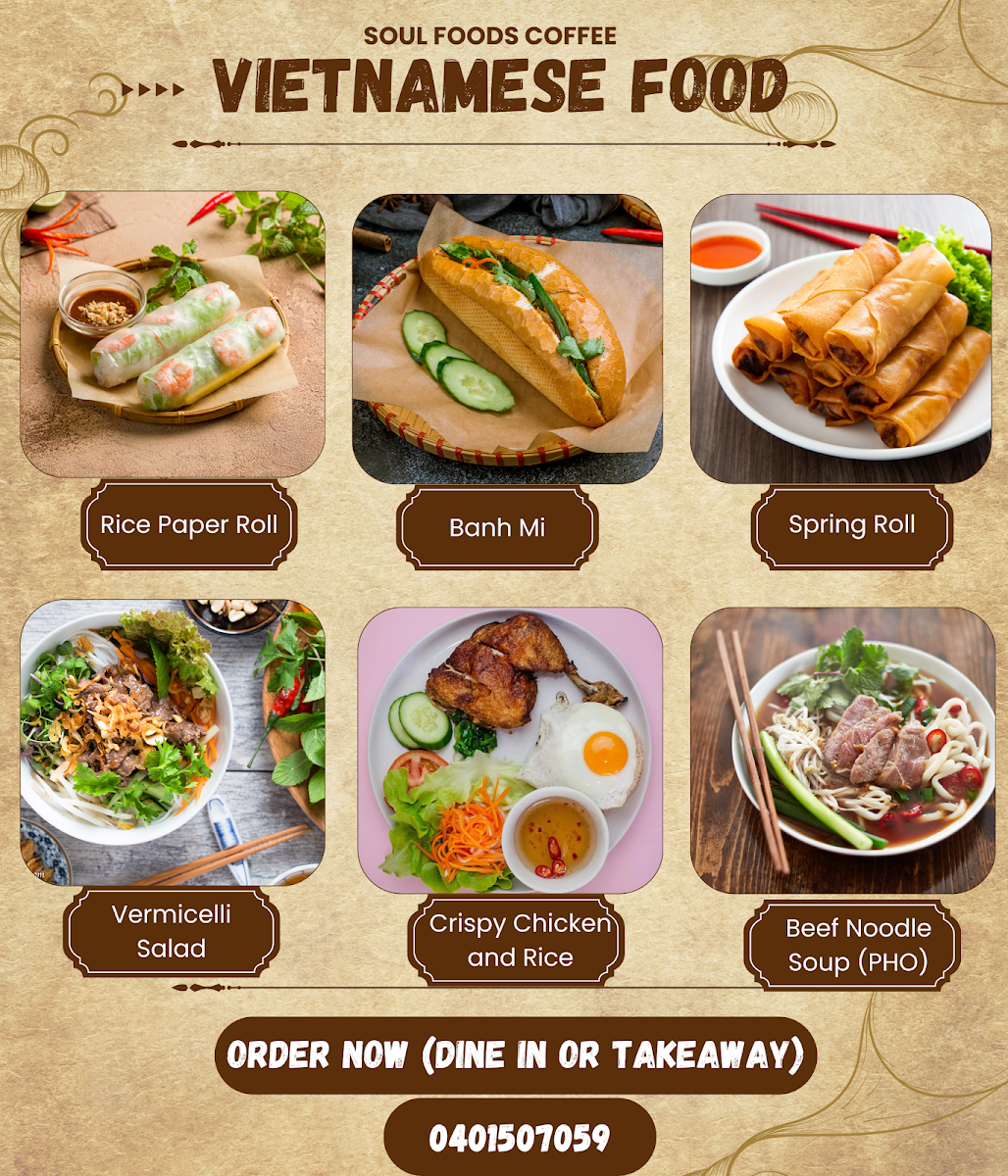 Menu, Soul Foods Coffee