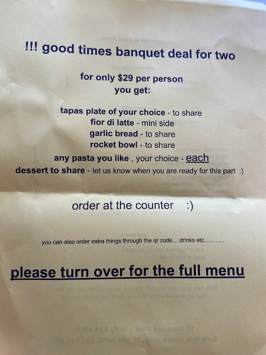 Menu, Good Times