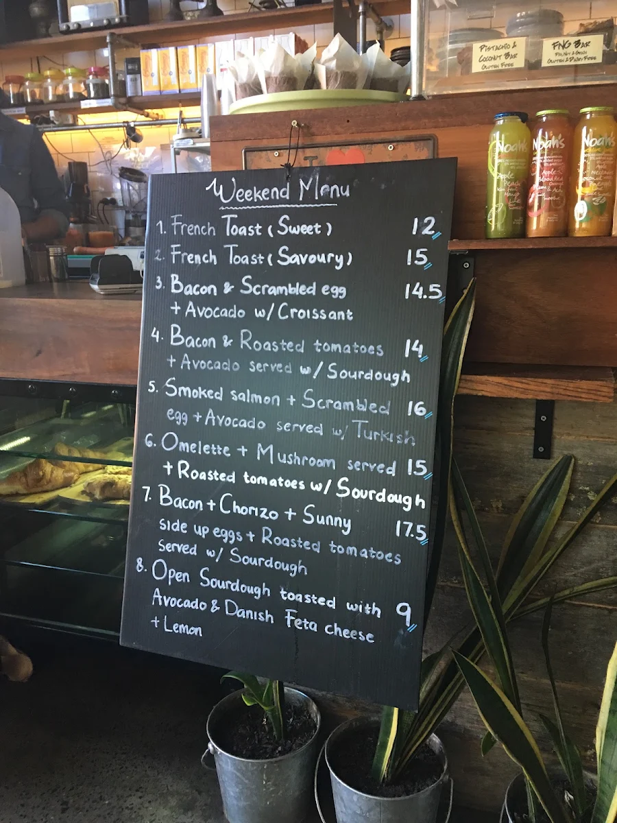 Menu, The Pigeonhole Cafe