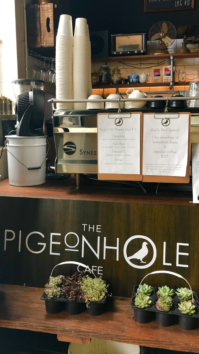 Menu, The Pigeonhole Cafe