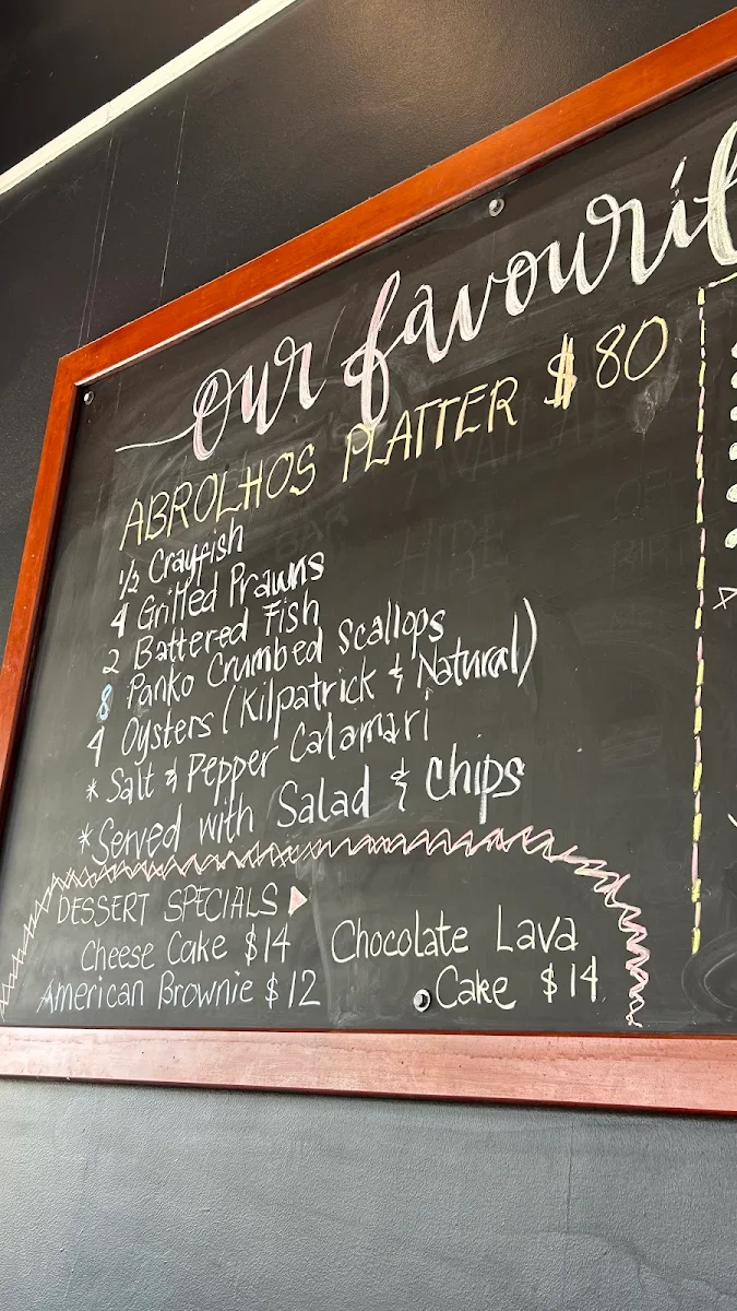 Menu, The Murchison Tavern