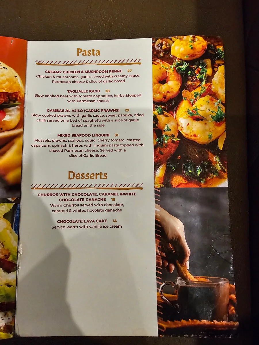 Menu, The Murchison Tavern