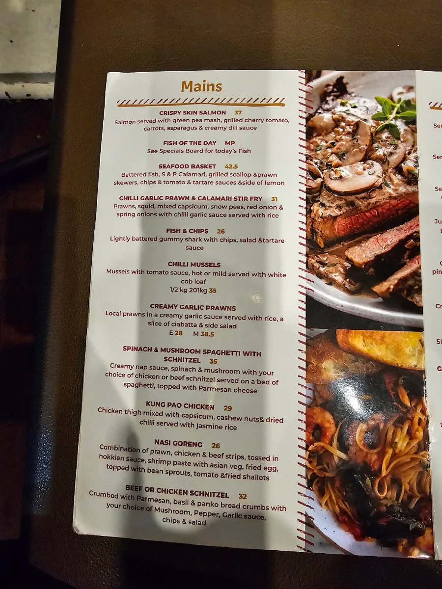 Menu, The Murchison Tavern